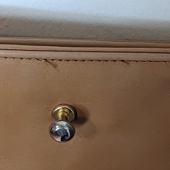 Vintage Lion Head Leather Ruth Saltz Shoulder Tote Bag Gold Tone Hardware - Picture 8 of 15